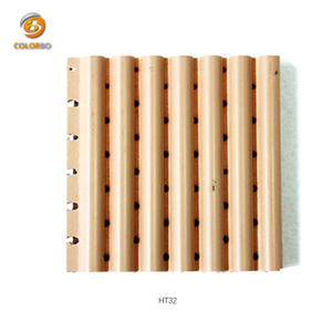 Innendekoration MDF-Holz, schalldichte, gerillte Akustikwand